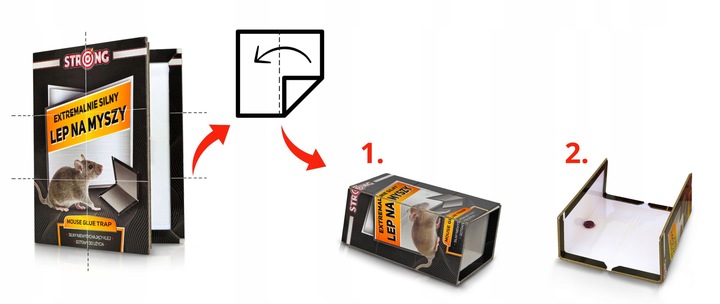 10 X LEP NA MYSZY STRONG ZESTAW SKŁADANYCH PUŁAPEK LEPOWYCH SILNIE WABIĄCE