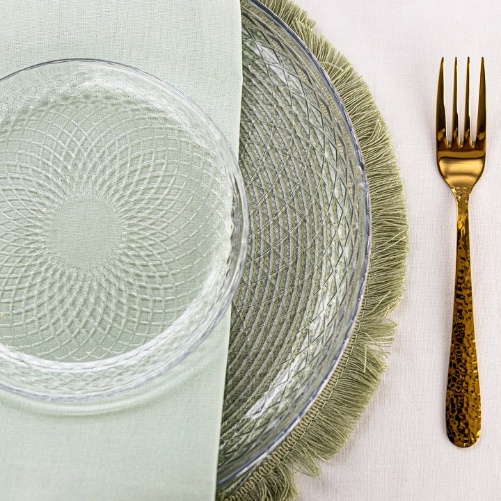 Szklane TALERZYKI Deserowe NA CIASTO Przekąski 4x17 cm Przezroczyste