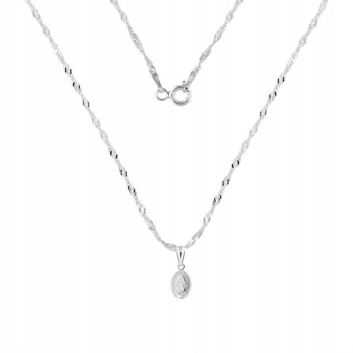 Łańcuszek srebrny medalik Komunia Chrzest dla dziewczynki grawer