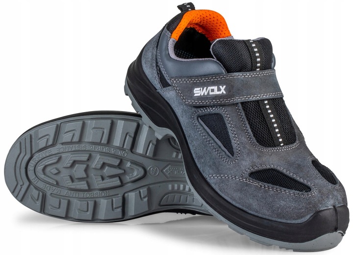 BUTY ROBOCZE PÓŁBUTY LEKKIE PODNOSKIEM BLACHĄ BHP Swolx X12 R. 43+ WKŁADKA