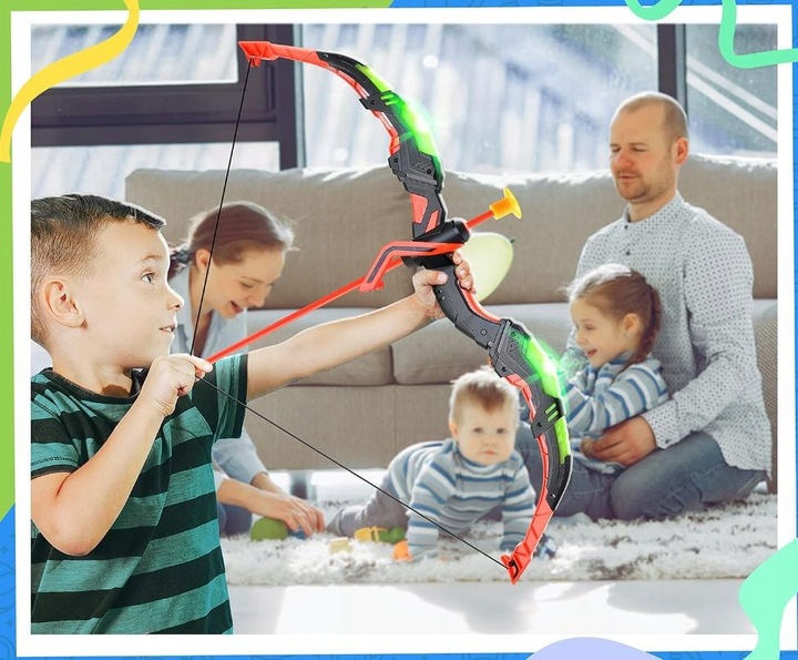 DUŻY ŁUK LED ŚWIECĄCY STRZAŁY TARCZA KOŁCZAN BEZPIECZNY ZESTAW STRZELECKI