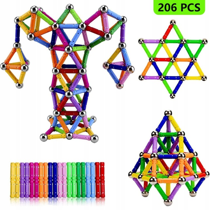 Klocki Magnetyczne Neocube Kulki Konstrukcyjne mega zestaw XXXL 206 el