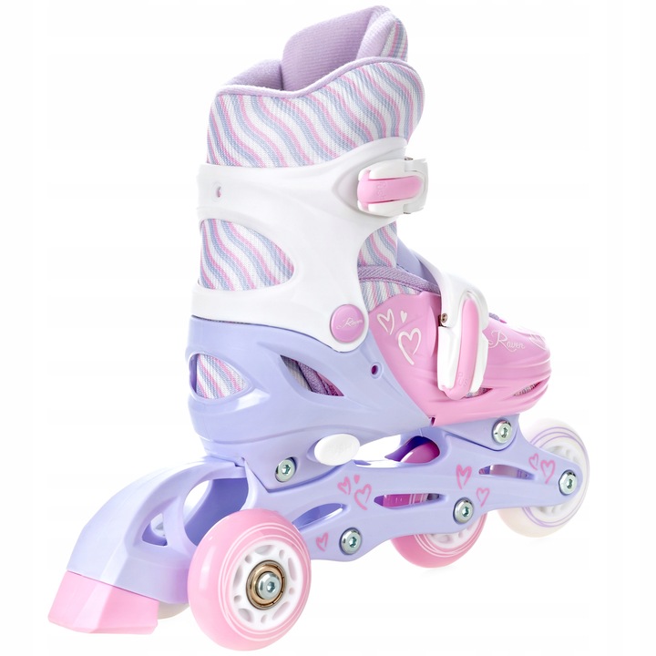 Rolki Wrotki Regulowane 3w1 RAVEN Loret Lila/Pink 34-37 Kółka LED