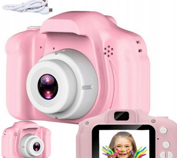 RÓŻOWY SMARTWATCH + APARAT CYFROWY DLA DZIEWCZYNKI - ZEGAREK W Zest. CRAFT