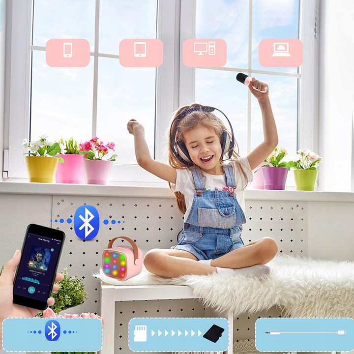 PRZENOŚNY ZESTAW DO KARAOKE BLUETOOTH 5.0 2000mAh