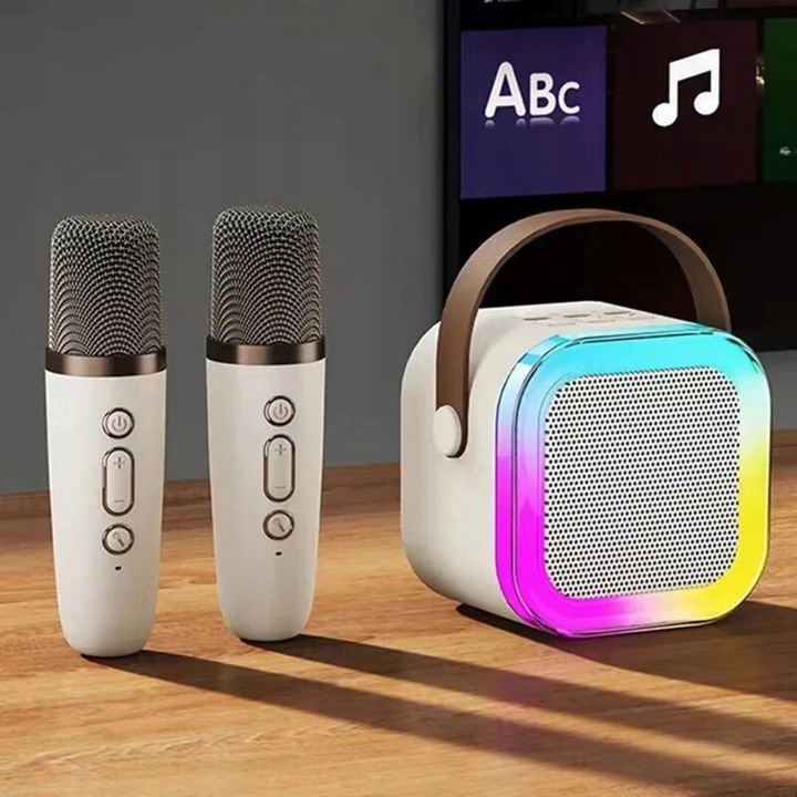 Bezprzewodowy Zestaw Do Karaoke Dla Dzieci Bluetooth Głośnik + 2 mikrofony