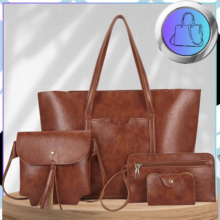 Torebka Damska Shopperka BAD&BAGS Zestaw Skórzana Na Ramię Torba Pojemna