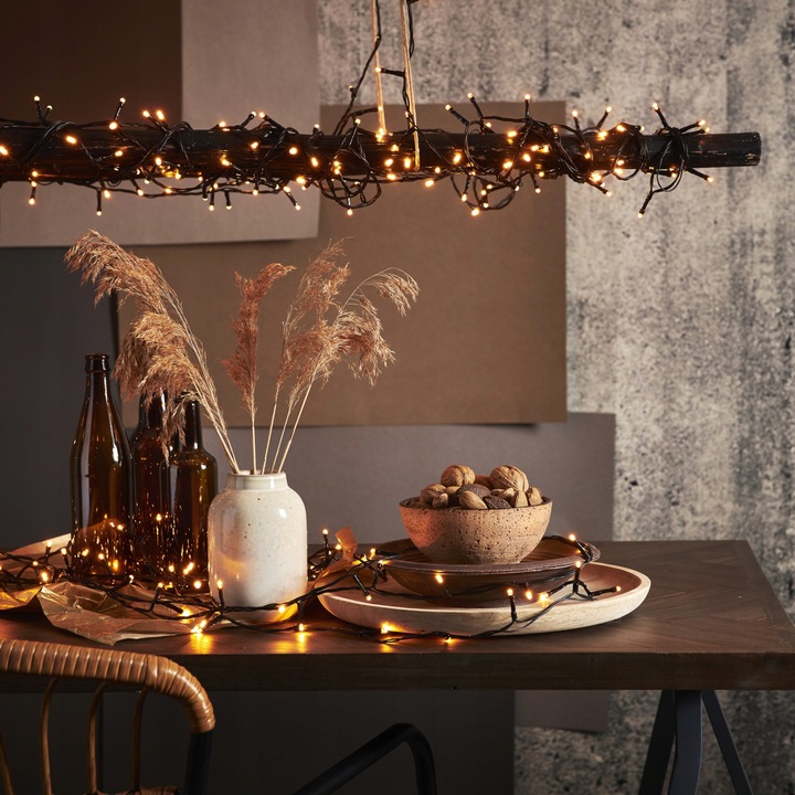 Lampki choinkowe LED zewnętrzne białe ciepłe DŁUGIE 24 m gęste 1200 diod