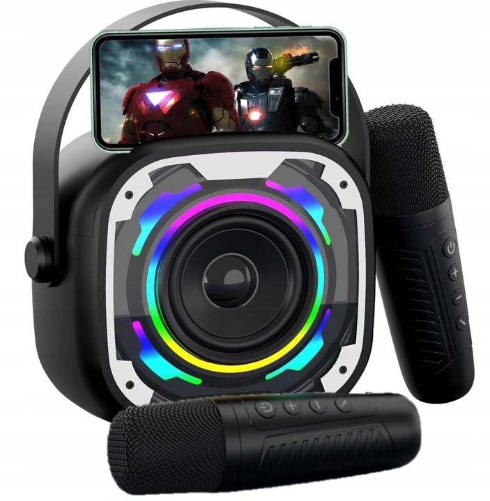 BEZPRZEWODOWY ZESTAW DO KARAOKE GŁOŚNIK BLUETOOTH + 2 MIKROFONY DLA DZIECI