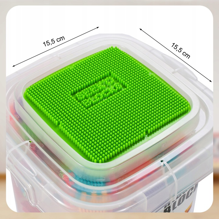 KLOCKI KONSTRUKCYJNE WAFLE JEŻYKI KOLOROWE MOCNE DLA DZIECI WIADERKO XXL