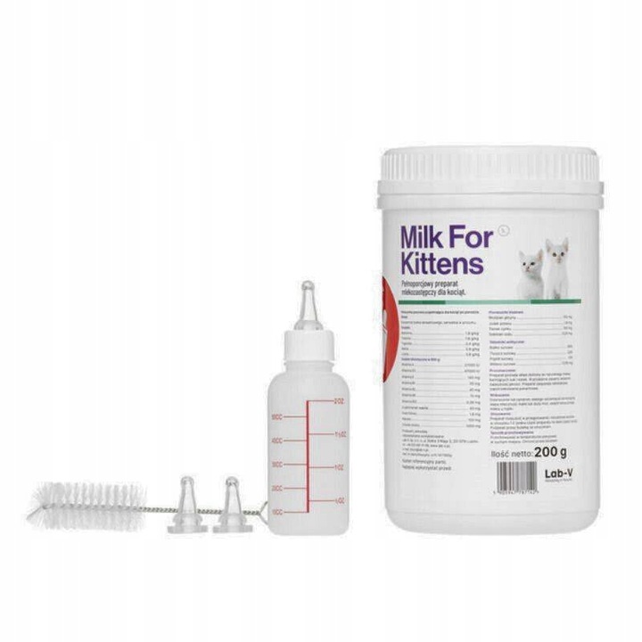 Lab-V Milk For Kittens 200g Mleko Dla Kociąt Zestaw z Butelką