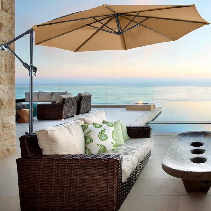 Poszycie wymienne materiał parasola ogrodowego 8 ramion 270cm - khaki