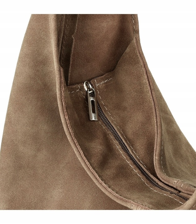 TAUPE ZAMSZOWA TOREBKA WOREK CAPPUCCINO ZAMSZ NATURALNY WOREK NA ZAMEK