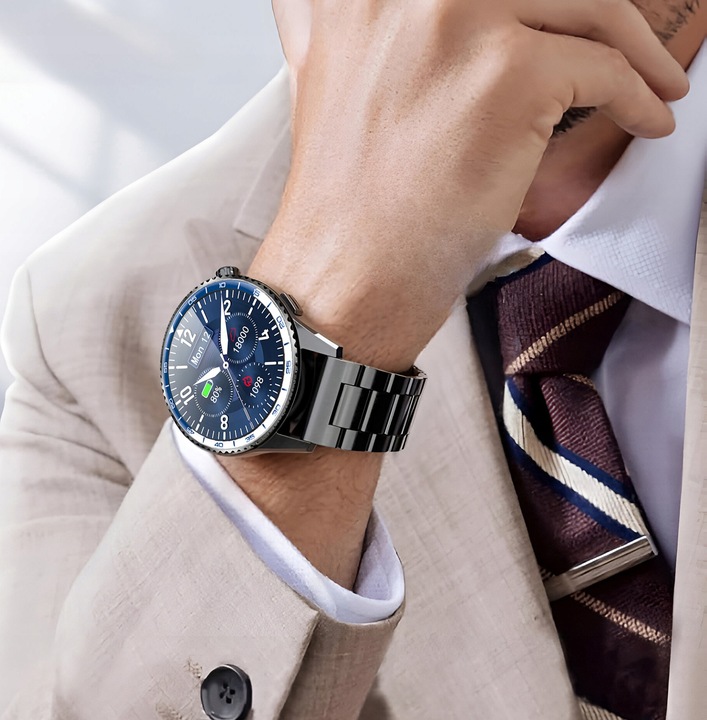 ZEGAREK SMARTWATCH EKG LATARKA AMOLED POMIAR GLUKOZY CIŚNIENIOMIERZ HRV