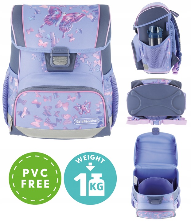 TORNISTER SZKOLNY HERLITZ LOOP PLUS MOTYLE ZESTAW PIERWSZA KLASA