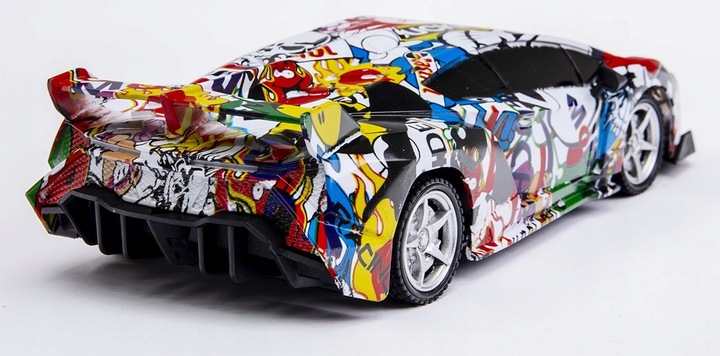 Samochód sportowy graffiti ze światłami auto zdalnie sterowane