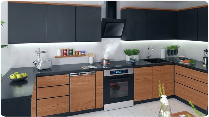 OKAP KUCHENNY KOMINOWY SZKŁO LED BERDSEN 60cm