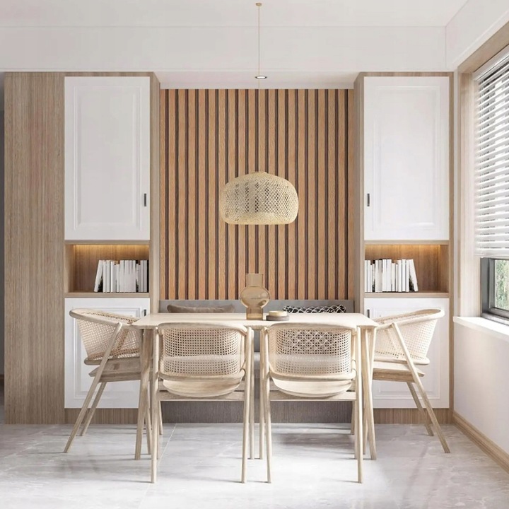 Tapeta Lamel Samoprzylepna Panele Ścienne 3D Okleina Lamele Brąz Drewno 10m