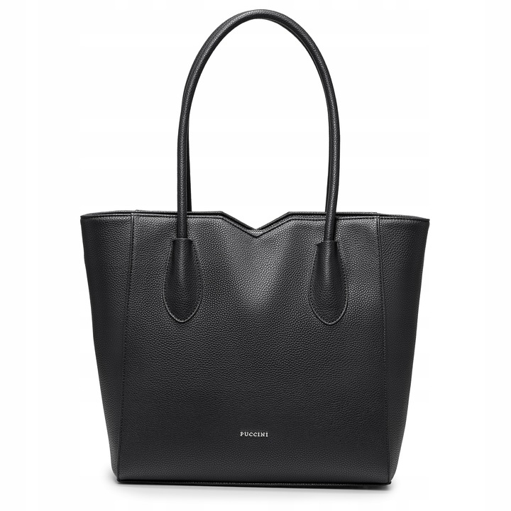 Torebka Shopper Damska PUCCINI Duża Mieści A4 Czarna Z Wycięciami BML053D-1