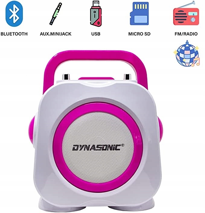 ZESTAW KARAOKE 2 MIKROFONY BLUETOOTH USB SD RADIO