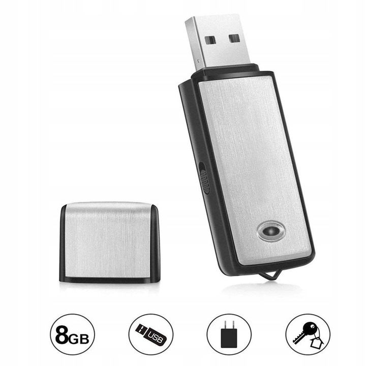 Mini Dyktafon szpiegowski podsłuch PENDRIVE ukryty rejestrator głosu USB