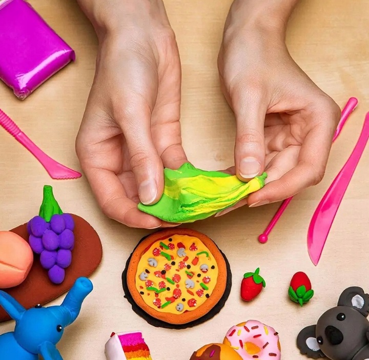 CIASTOLINA GLINA POLIMEROWA x96 PLASTELINA SENSO MASA PLAST. + AKCESORIA