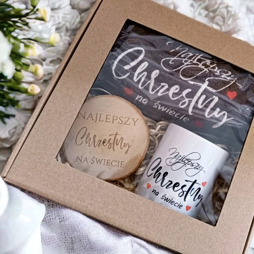 PREZENT dla od Ojca chrzestnego chrzest ręcznik