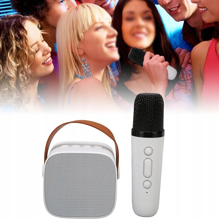 ZESTAW DO KARAOKE BEZPRZEWODOWY MINI GŁOŚNIK BLUETOOTH MIKROFON DLA DZIECI