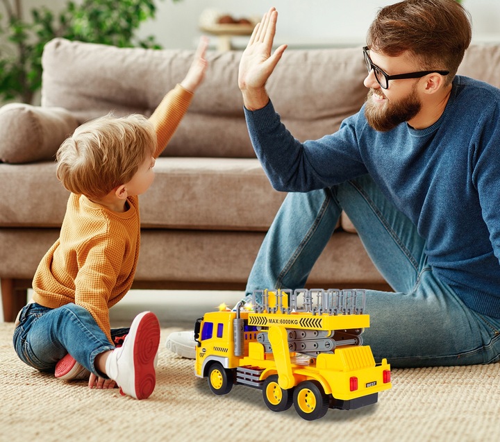 CIĘŻARÓWKA AUTO SAMOCÓD Z PODNOŚNIKIEM BUDOWLANYM 1:16 DLA DZIECI