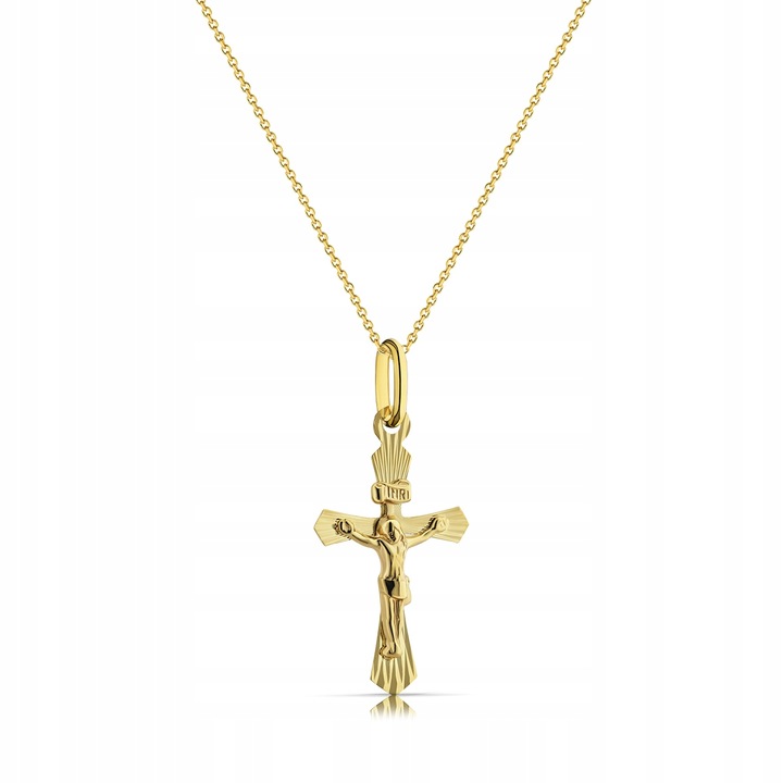ZŁOTY NASZYJNIK 585 KRZYŻYK KOMUNIA ŚWIĘTA CHRZEST