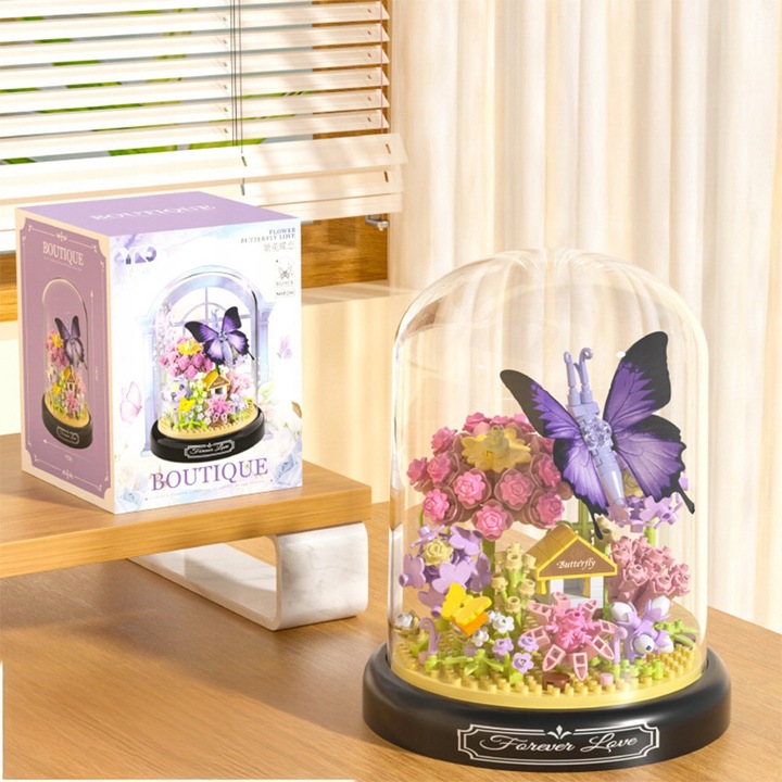 KLOCKI DO BUDOWANIA OGRODU ZESTAW MINIATUROWYCH KLOCKÓW Z MOTYLAMI PREZENT