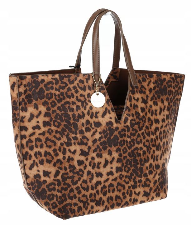 Torebka Damska Panterka Kuferek Shopper Tommasini Modna Duża 3658 Brązowa