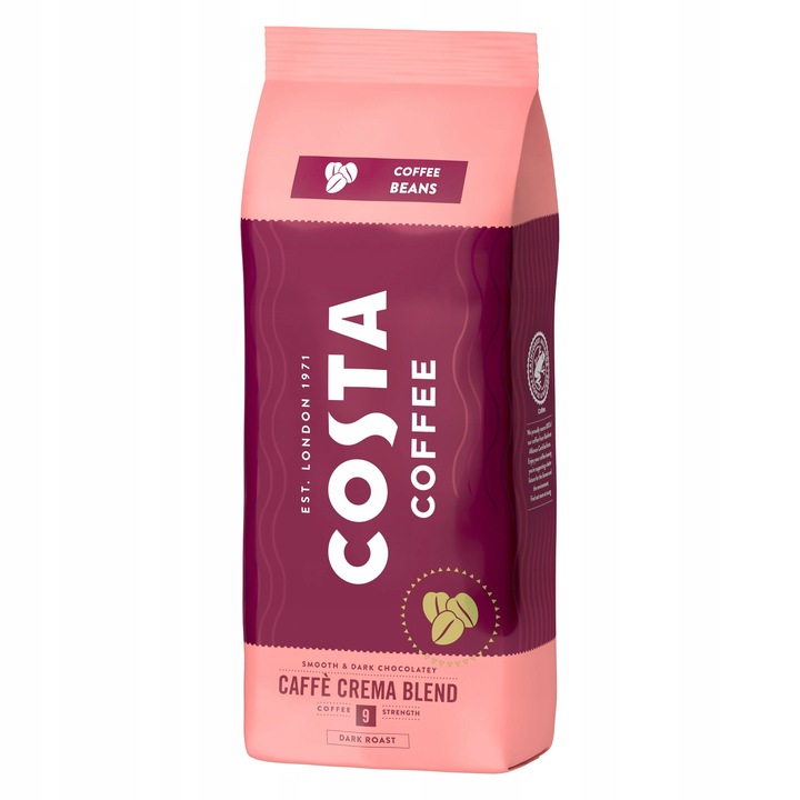 Costa Kawa Caffe Crema Blend Dark Ziarnista 8x1kg