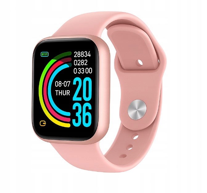 RÓŻOWY SMARTWATCH W KOMPLECIE 3w1 Z MIKROFONEM DO KARAOKE + SŁUCHAWKAMI