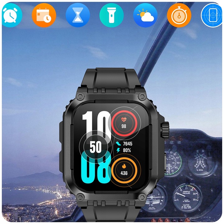 SMARTWATCH MĘSKI ZEGAREK FUNKCJA GPS ROZMOWY POLSKIE MENU TĘTNO 410mAh