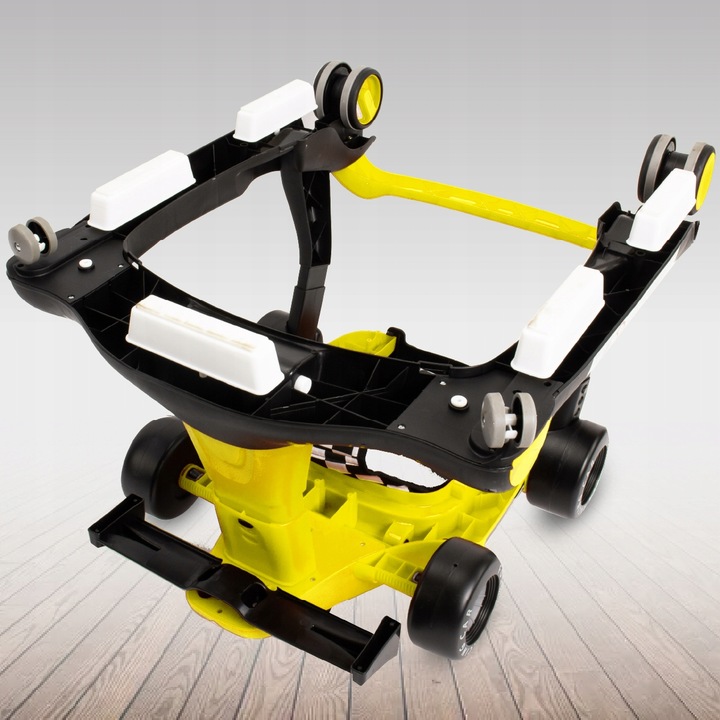 Interaktywny Chodzik jeździk pchacz Wyścigówka Formuła 1 3w1 żółty