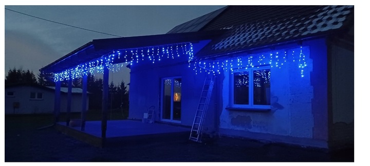 SOPLE 500 LED LAMPKI ŚWIĄTECZNE ŚWIATEŁKA NIEBIESKIE 20m ZEWNETRZNE kurtyna