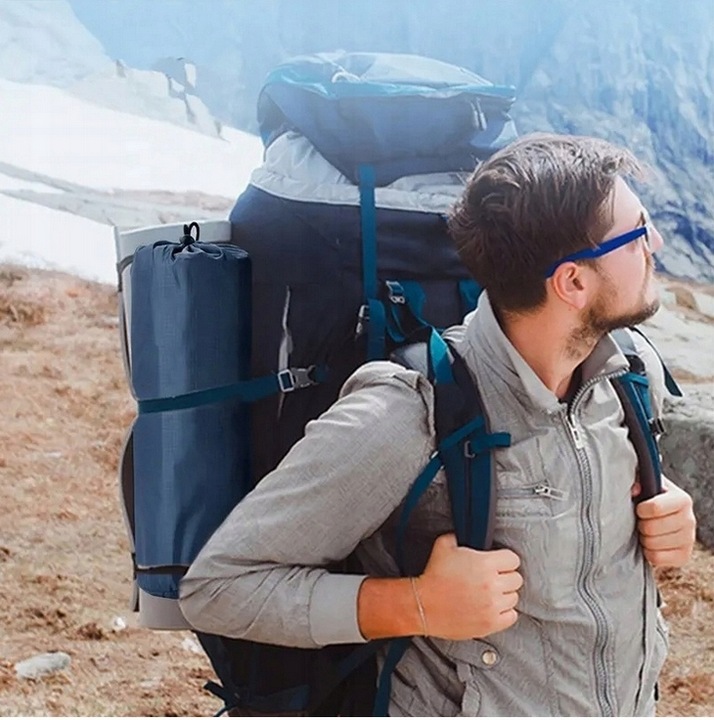 2x DMUCHANA MATA MATERAC Z WBUDOWANĄ POMPKĄ DWUOSOBOWA KARIMATA ULTRA LEKKA