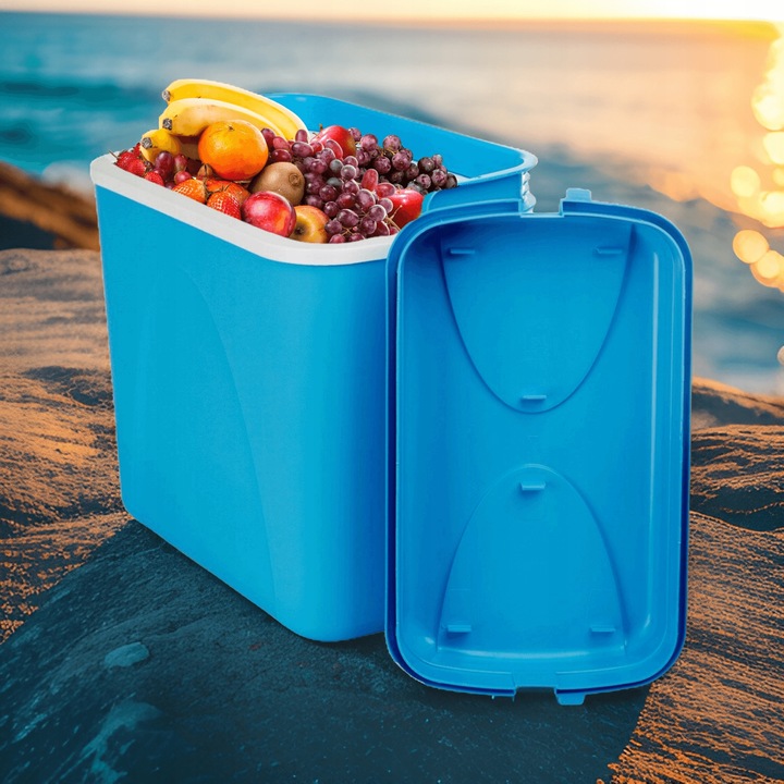 LODÓWKA TURYSTYCZNA 24L na WKŁADY MROŻĄCE niebieska do AUTA kampera PODRÓŻY