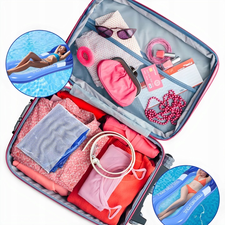 MATERAC do pływania dmuchany z siatką HAMAK LEŻAK WODNY na basen plażę wode