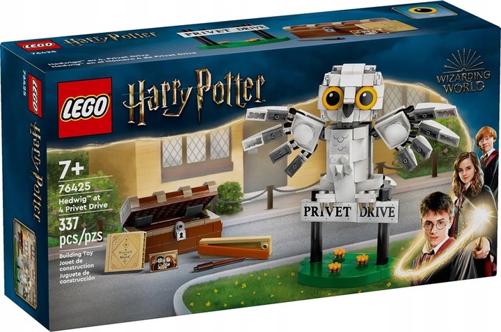 KLOCKI LEGO HARRY POTTER 76425 HEDWIGA Z WIZYTĄ PRIVET DRIVE 4 LIST + TORBA