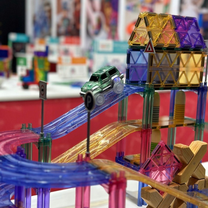 Cleverclixx klocki magnetyczne 80el Large Race Track Pastel