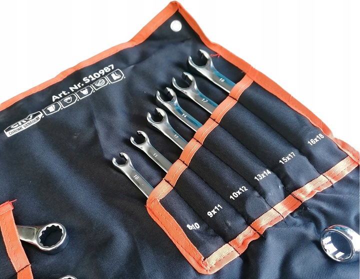 KLUCZE PŁASKO OCZKOWE 6-32 TORX ZESTAW NA PŁACHCIE PŁACHTA 47 ELEMENTY