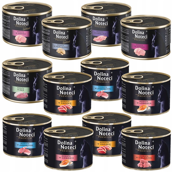 DOLINA NOTECI Premium Karma mokra dla kota Mix Smaków 12 x 185g bezzbożowa