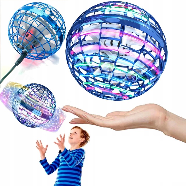 UCIEKAJĄCA KULA ZE ŚWIATŁEM PIŁKA LATAJĄCE UFO ŚWIECĄCA Z PILOTEM