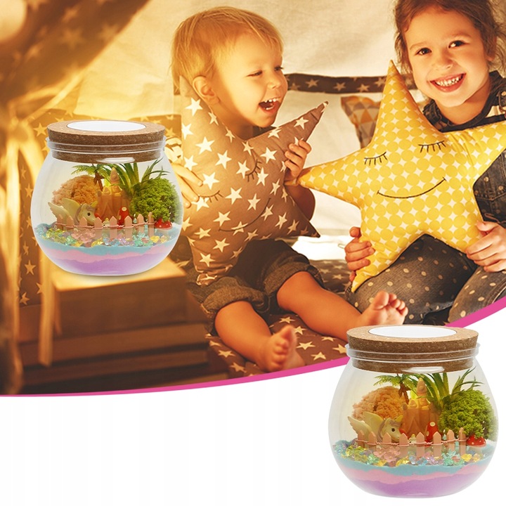 ZESTAW DO TWORZENIA KRYSZTAŁ TERRARIUM DIY DLA DZIECKI Z DIODĄ LED I PILOT