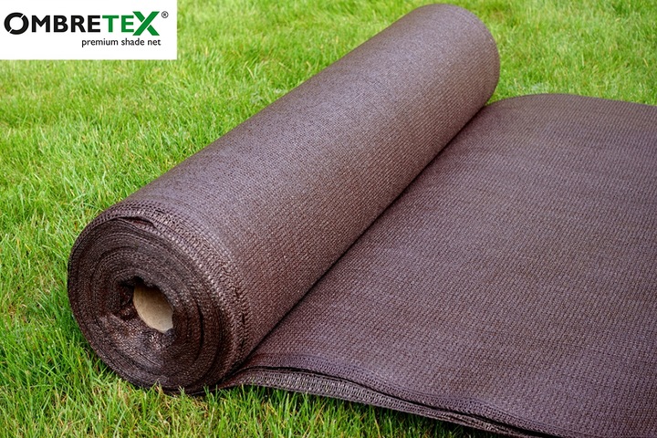 Siatka Cieniująca Brązowa 1,2x20m Osłona Ogrodzenie Płot Brązowa 95% 200g