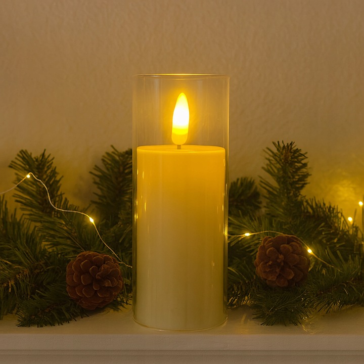 Świeca LED Filarowa - 12x Bezpłomieniowe Świece Dekoracyjne 17,5 cm