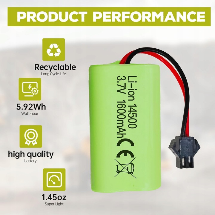 2 sztuki akumulatorów Li-ion 3.7 V 1600 mAh z SM-2P do samochodu RC 9962