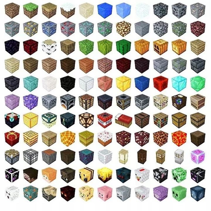 MAGNETYCZNE BLOKI MINECRAFT 200 + 10 LOSOWYCH LALEK